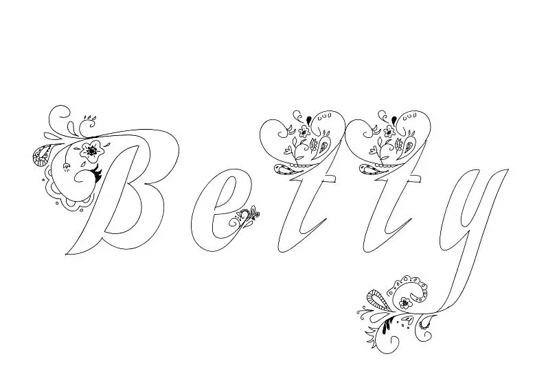 Coloriage Betty - Prénom à imprimer