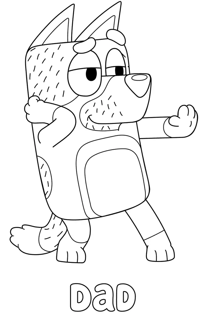 Coloriage Bluey Papa - Bluey à imprimer