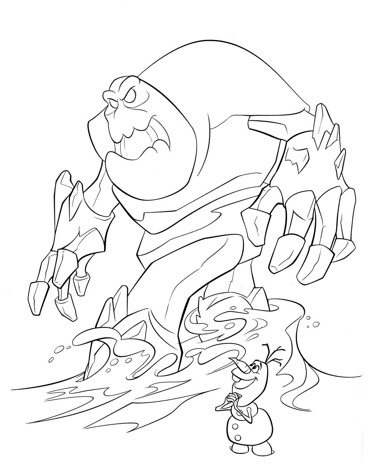 Coloriage Bonhomme De Neige Glace Guimauve De Puissance Elsa - La Reine des neiges à imprimer