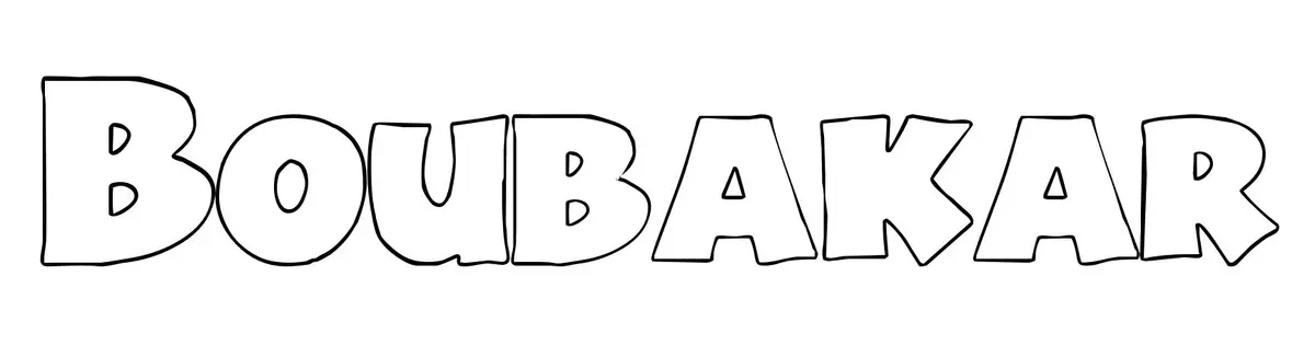 Coloriage Boubakar - Prénom à imprimer