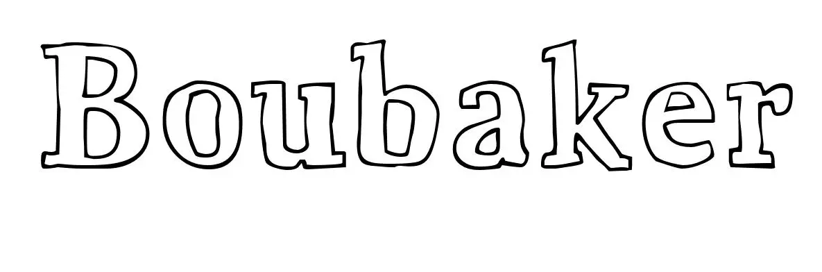 Coloriage Boubaker - Prénom à imprimer