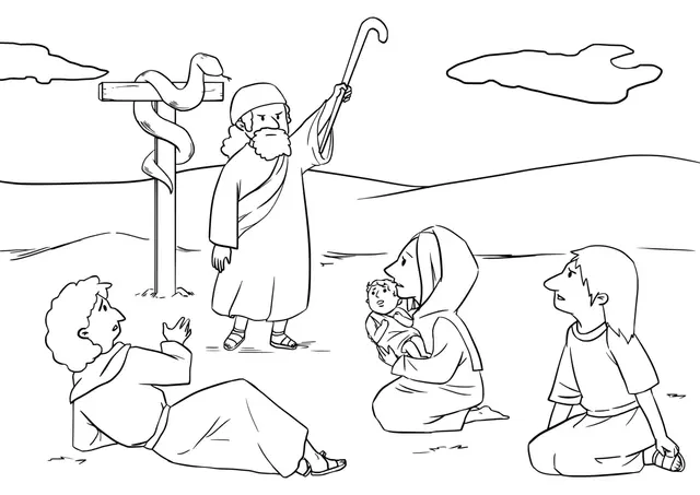 Coloriage Créature ailée biblique - Miracles de Jésus - Jésus à imprimer