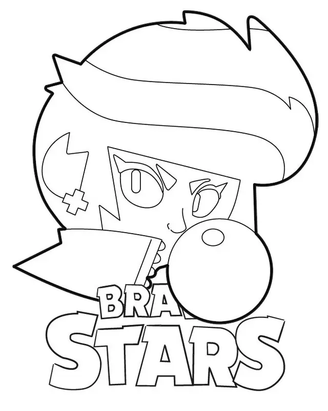 Coloriage Brawl Stars Bibi Gum - Brawl stars à imprimer
