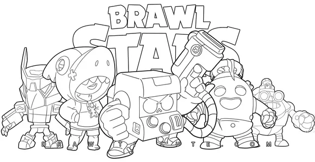 Coloriage Équipe de Brawlers - Brawl Stars - Brawl stars à imprimer