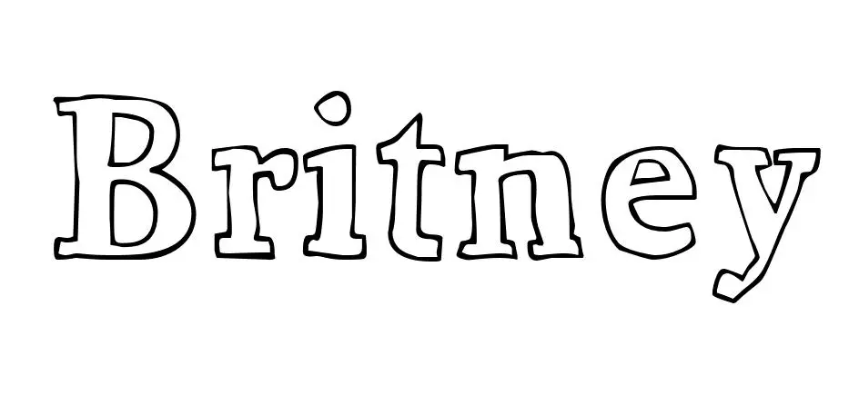 Coloriage Britney - Prénom à imprimer