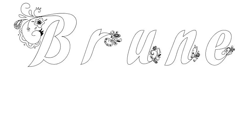 Coloriage Brune - Prénom à imprimer