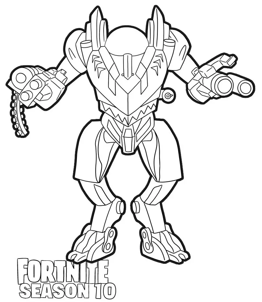 Fortnite Armored Giant Brute Mech coloring page to print