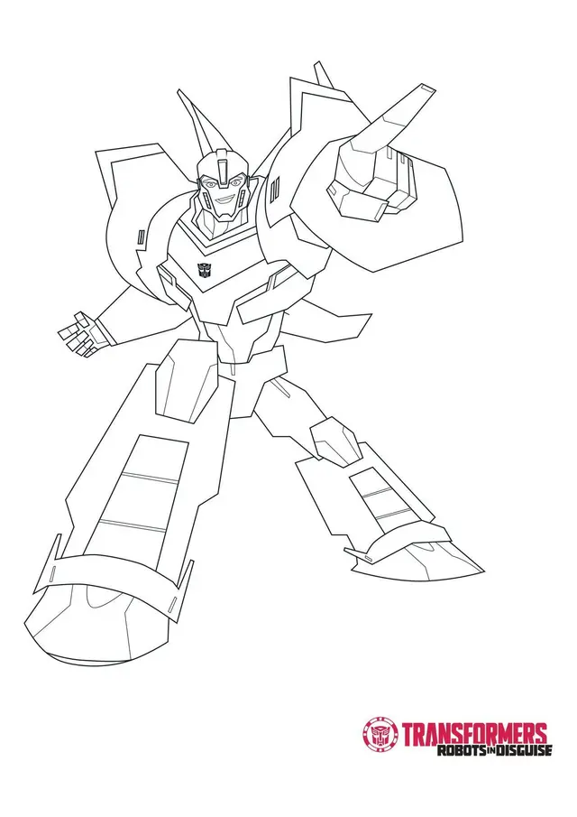 Coloriage Bumblebee transformé en robot guerrier - Transformers à imprimer