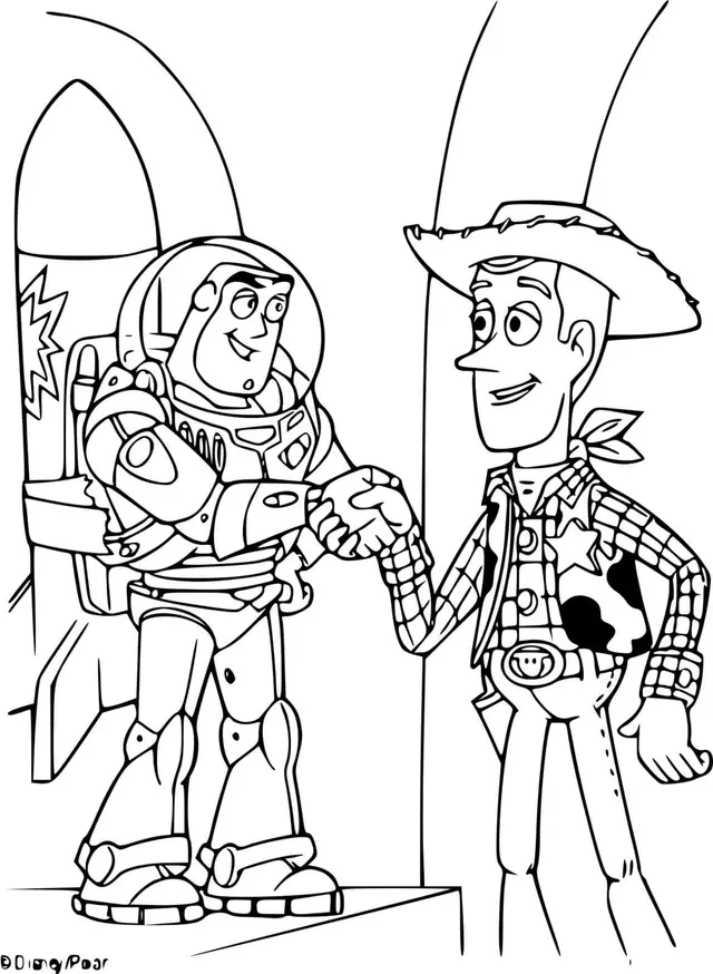 Ausmalbild Woody und Buzz Lightyear Ausmalbilder zum Ausdrucken