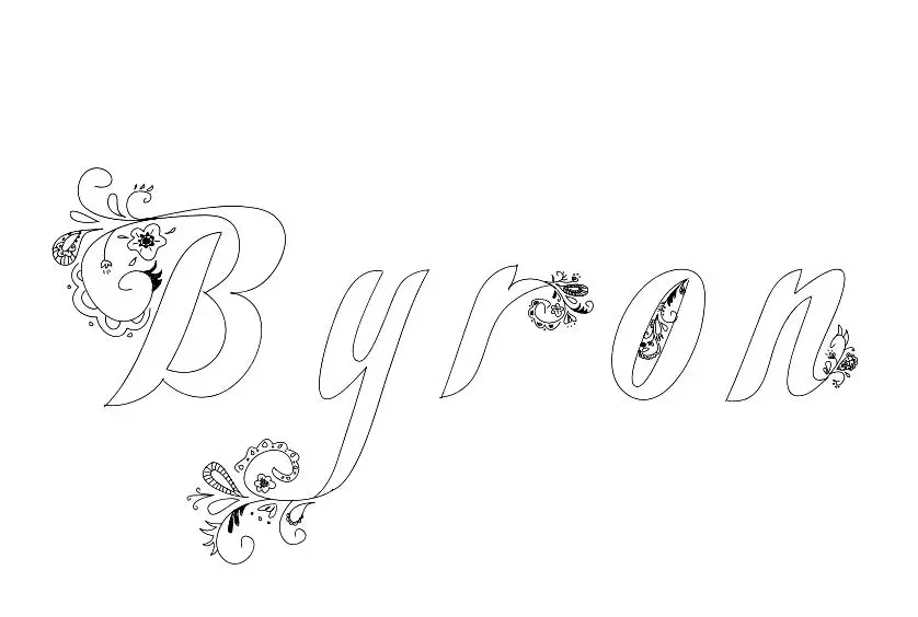 Coloriage Byron - Prénom à imprimer