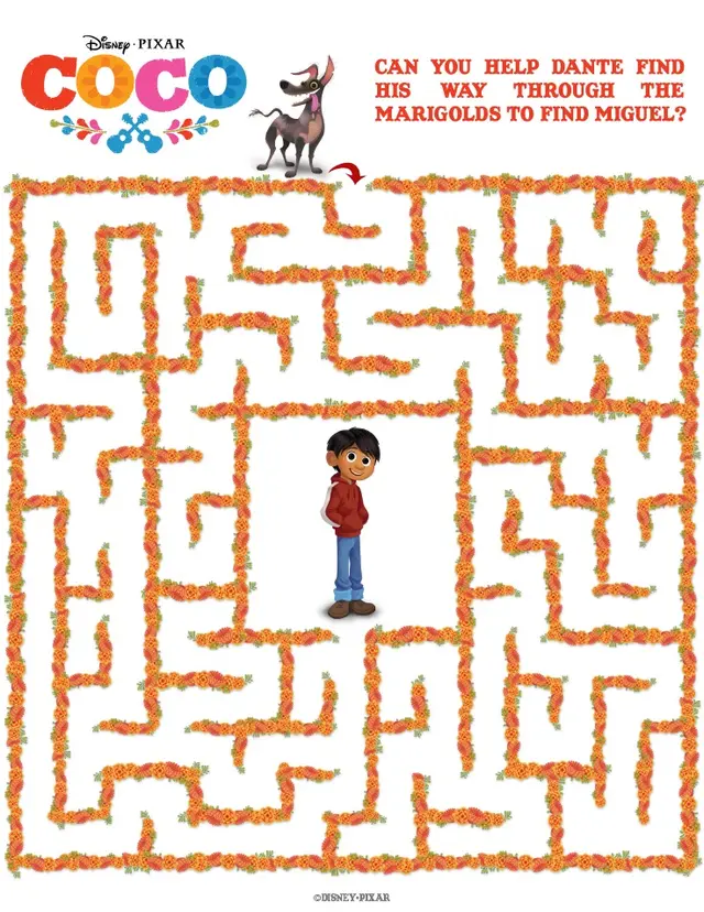 Coloriage Coco - Labyrinthe à imprimer - Non classé à imprimer