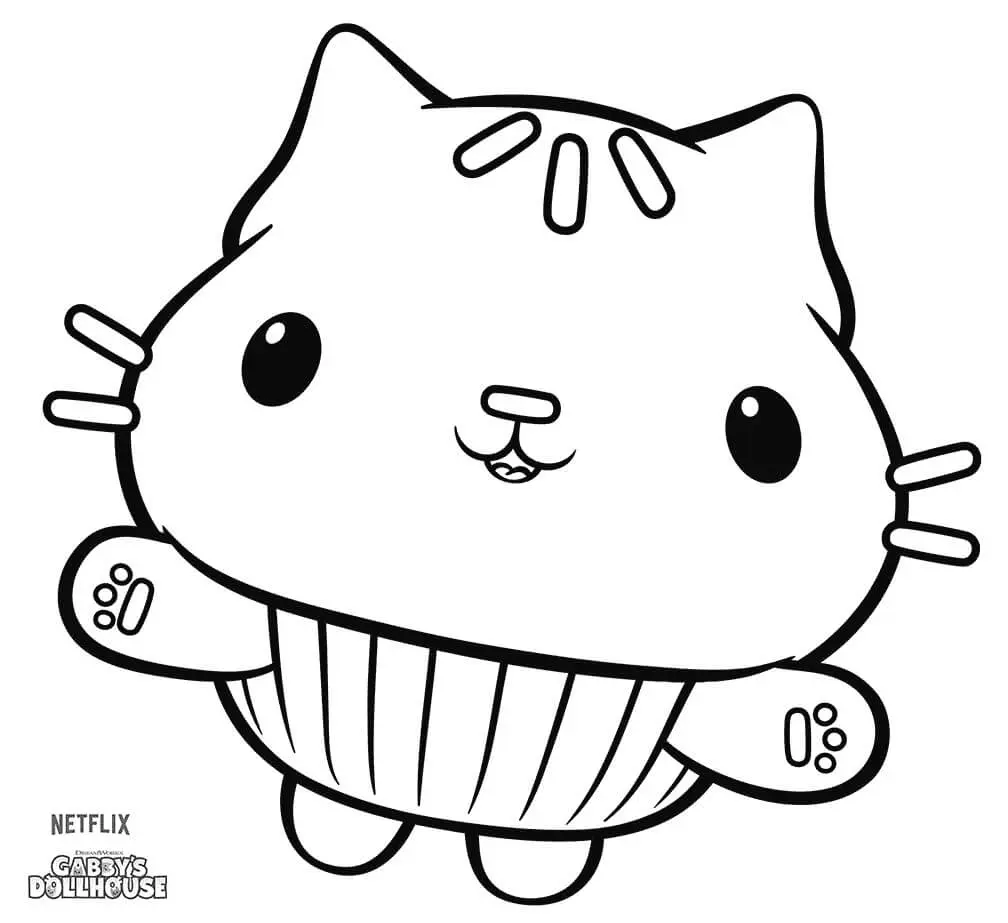 Cakey Cat from Gabby's Dollhouse coloring page to print