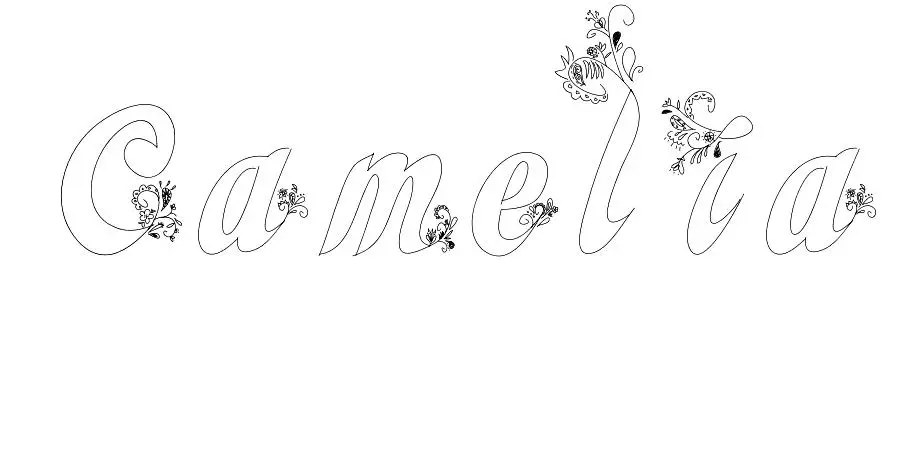 Coloriage Camelia - Prénom à imprimer