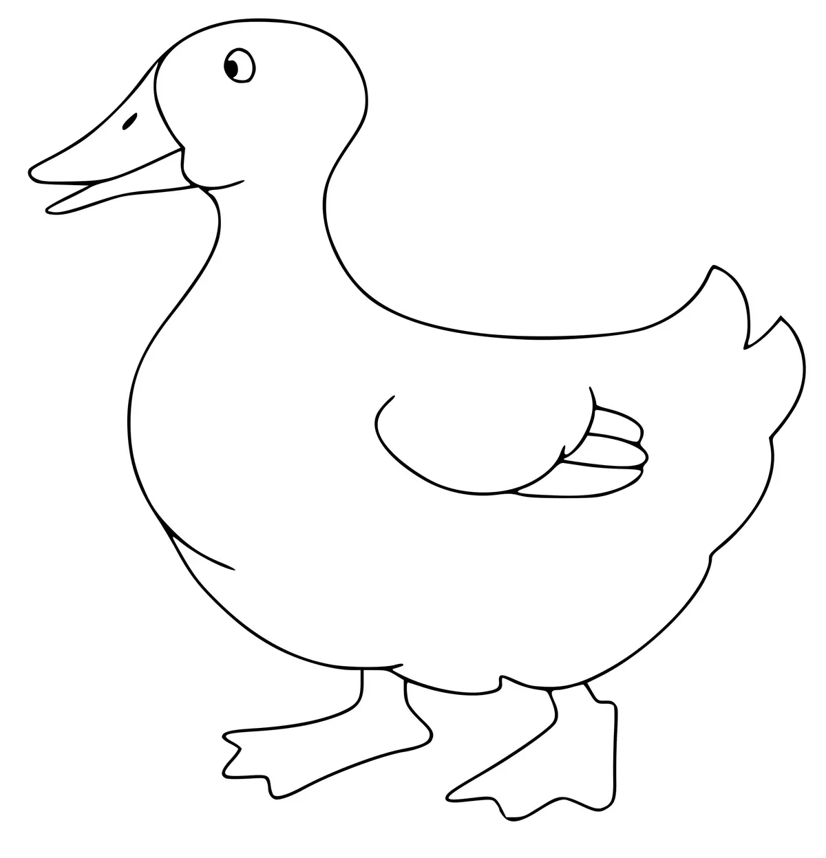 Duck coloring page to print