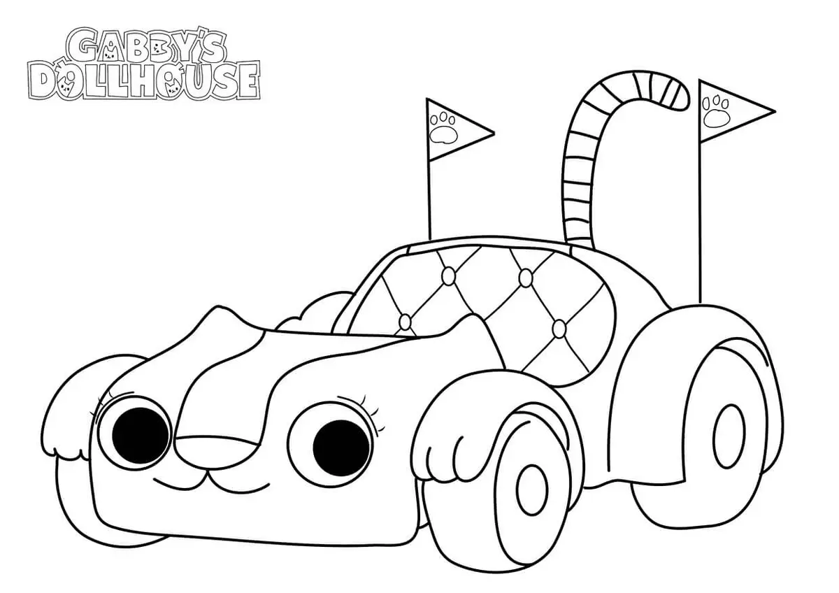 Carlita Gabby's Dollhouse Car coloring page to print