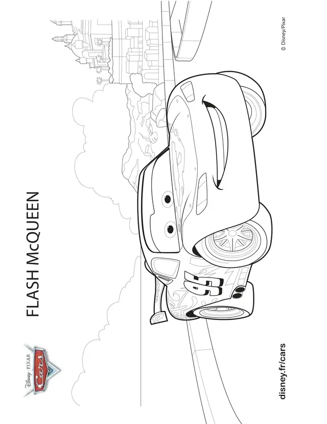 Coloriage Cars Flash Mcqueen Confiant - Cars à imprimer