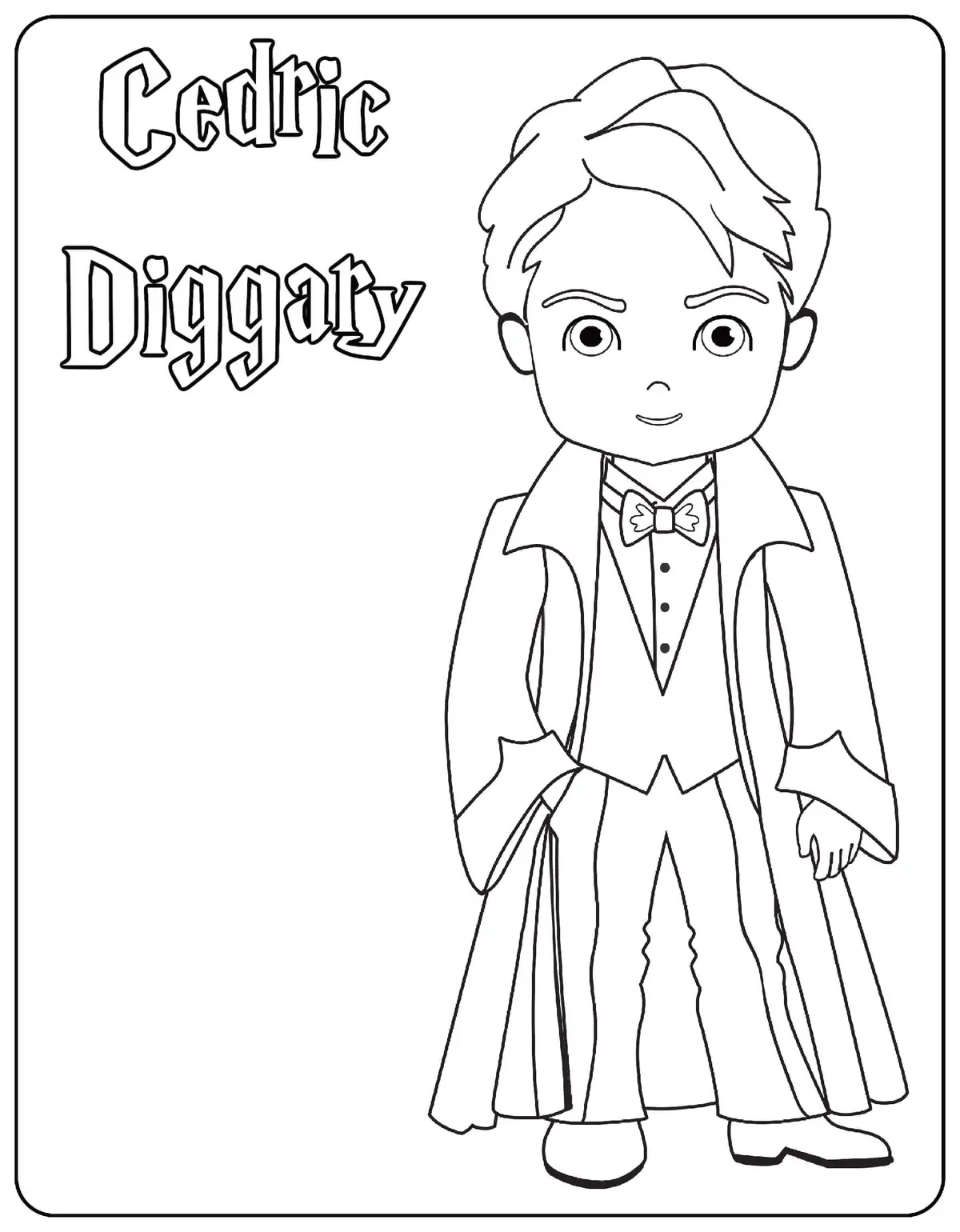 Coloriage Cedric Diggary - Harry potter à imprimer