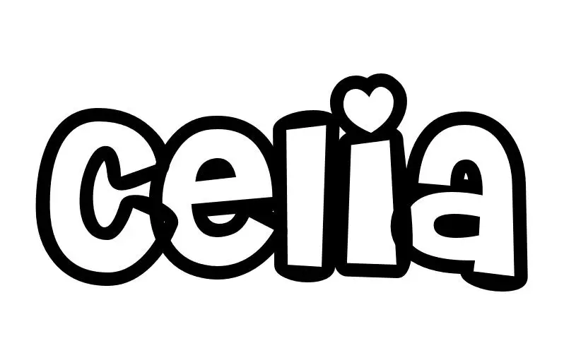 Coloriage Celia - Prénom à imprimer