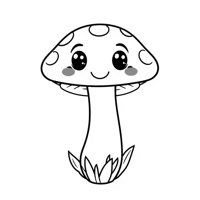Coloriage Champignon Facile Légumes - Legumes à imprimer