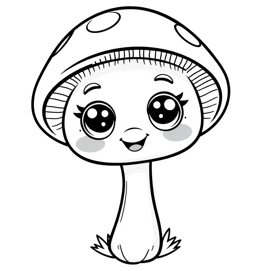 Coloriage Champignon Maternelle Légumes Kawaii - Legumes à imprimer
