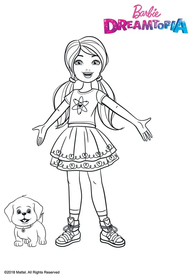 Coloriage Chelsea Et Honey - Barbie à imprimer