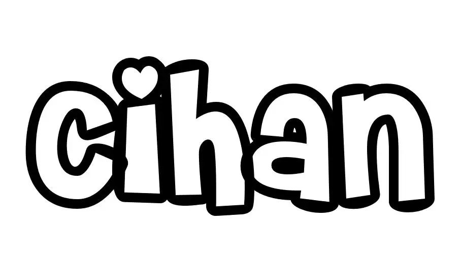 Coloriage Cihan - Prénom à imprimer