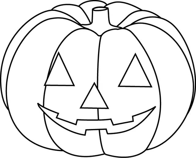 Easy Halloween Pumpkin for Kids coloring page to print
