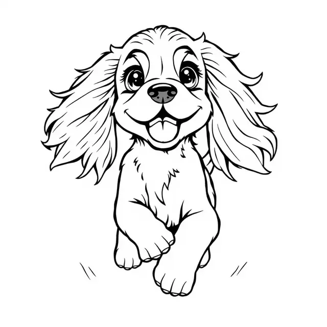 Attentive English Cocker Spaniel coloring page to print