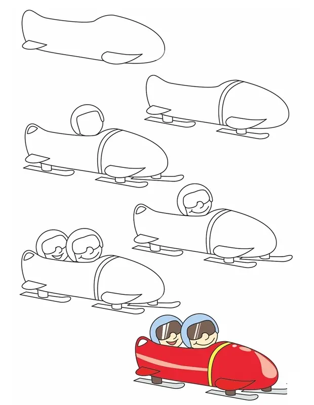 Coloriage Comment Dessiner Bobsleigh - Comment dessiner à imprimer
