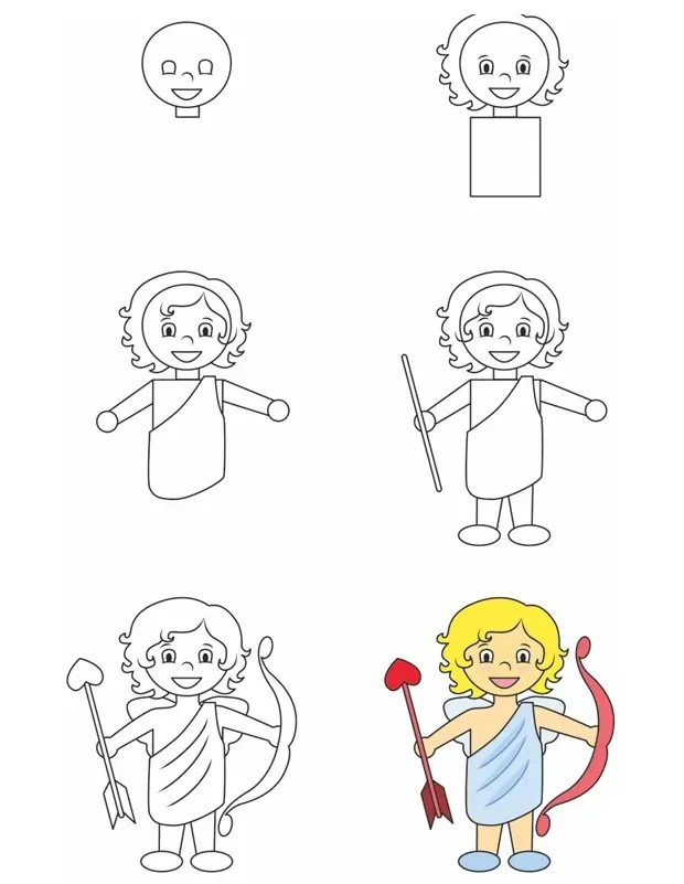 Coloriage Comment Dessiner Cupidon - Comment dessiner à imprimer