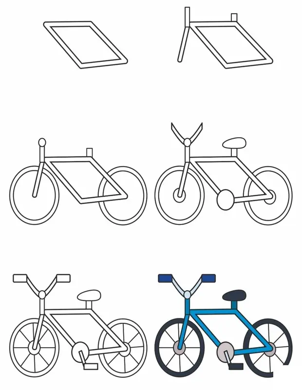 Coloriage Comment Dessiner Un Vélo - Comment dessiner à imprimer