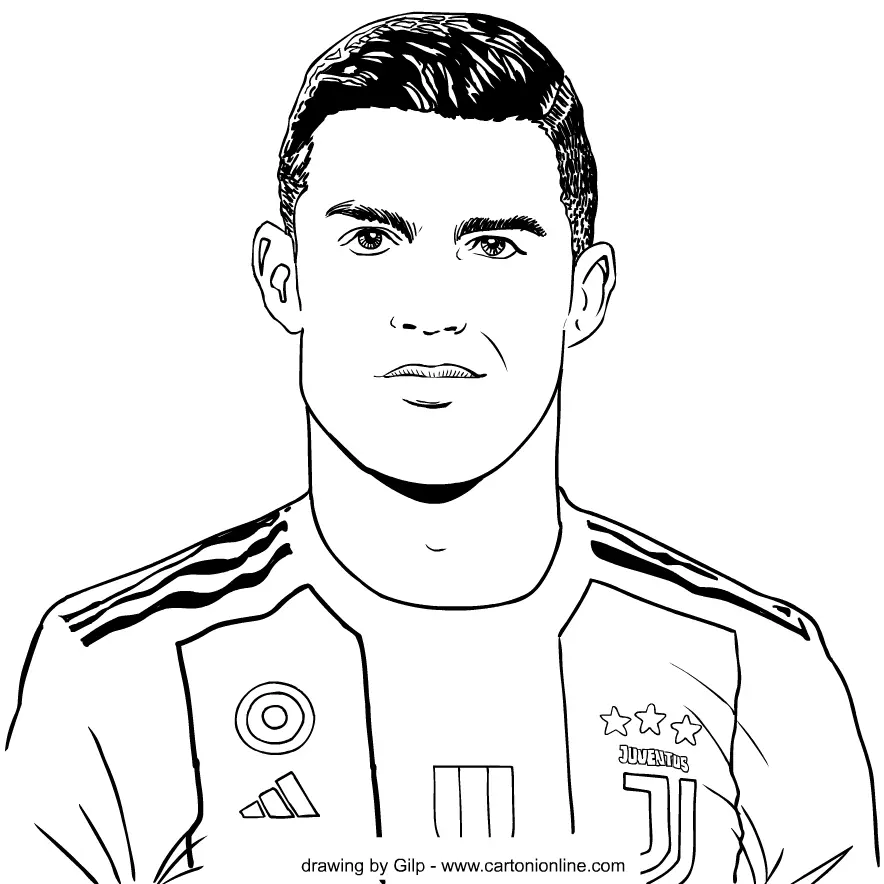 Coloriage Cristiano Ronaldo 7 Juventus Italie - Ronaldo à imprimer