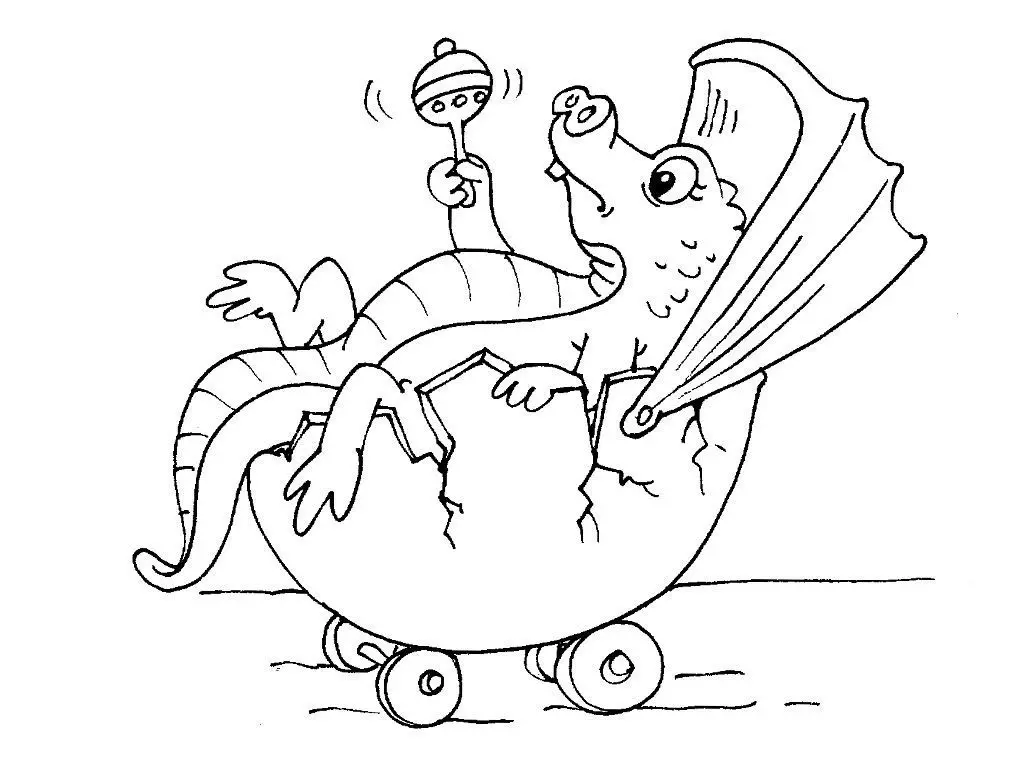 Baby Crocodile coloring page to print