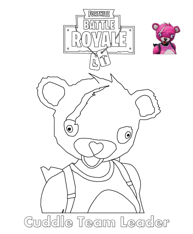 Coloriage Cuddle Team Leader Fortnite - Fortnite à imprimer
