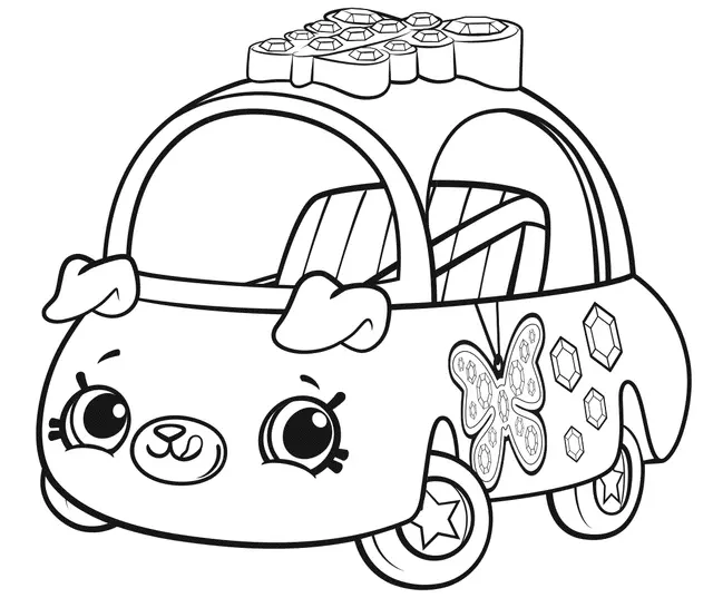 Coloriage Cutie Cars Season 1 voitures kawaii - Shopkins à imprimer