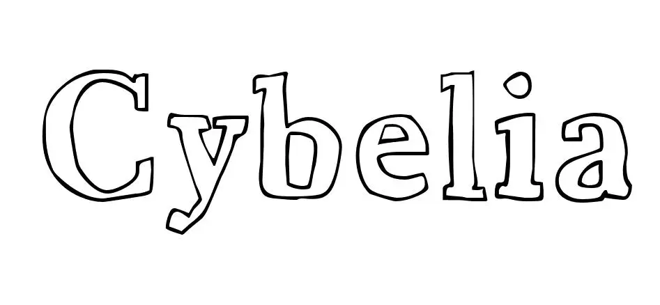 Coloriage Cybelia - Prénom à imprimer