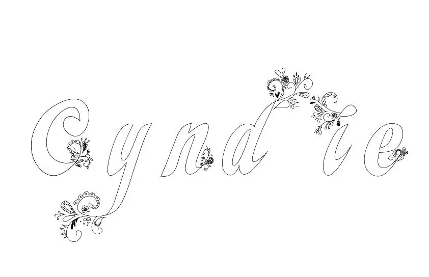 Coloriage Cyndie - Prénom à imprimer
