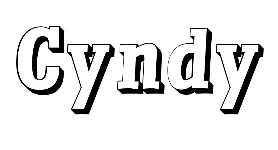 Coloriage Cyndy - Prénom à imprimer