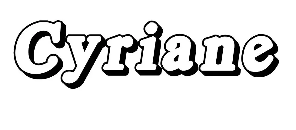 Coloriage Cyriane - Prénom à imprimer