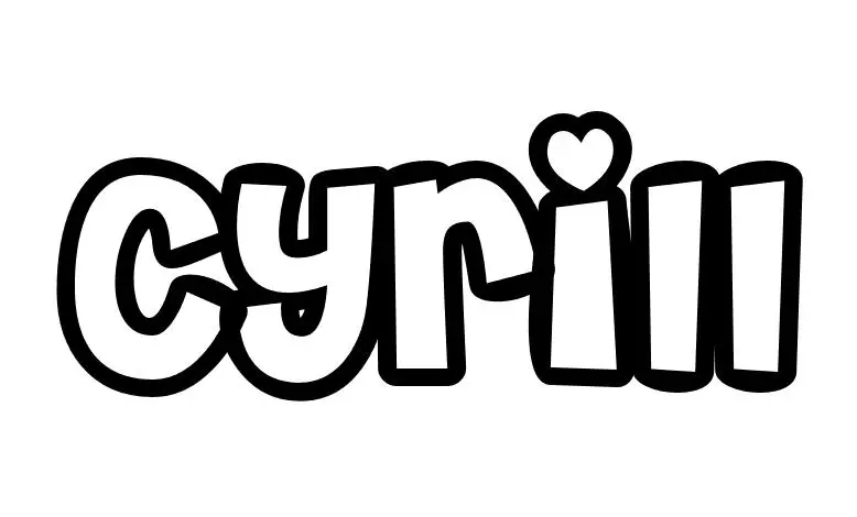 Coloriage Cyrill - Prénom à imprimer