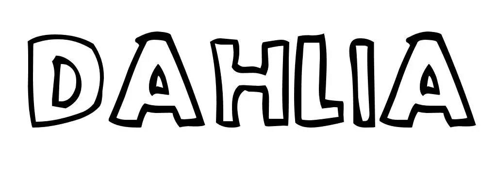 Coloriage Dahlia - Prénom à imprimer