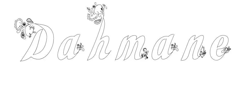 Coloriage Dahmane - Prénom à imprimer