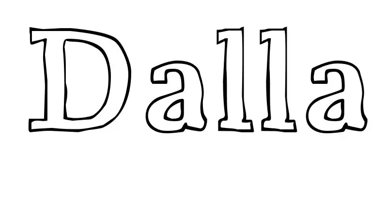 Coloriage Dalla - Prénom à imprimer