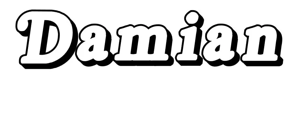 Coloriage Damian - Prénom à imprimer