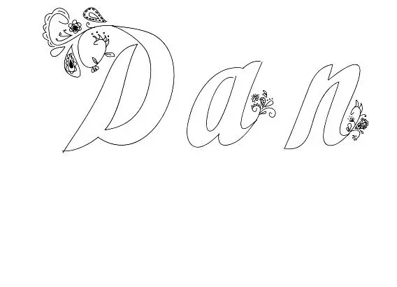 Coloriage Dan - Prénom à imprimer