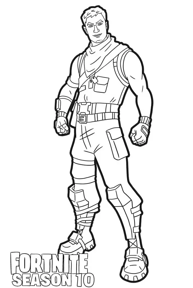 Coloriage Dark Jonesy Fortnite Saison 10 sombre - Fortnite à imprimer