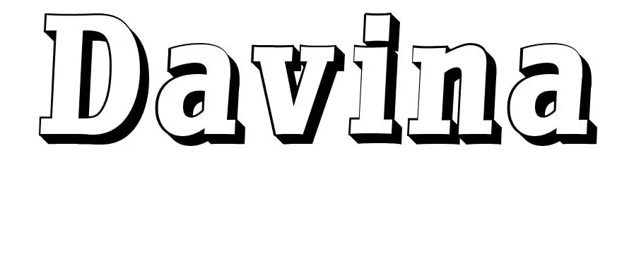 Coloriage Davina - Prénom à imprimer