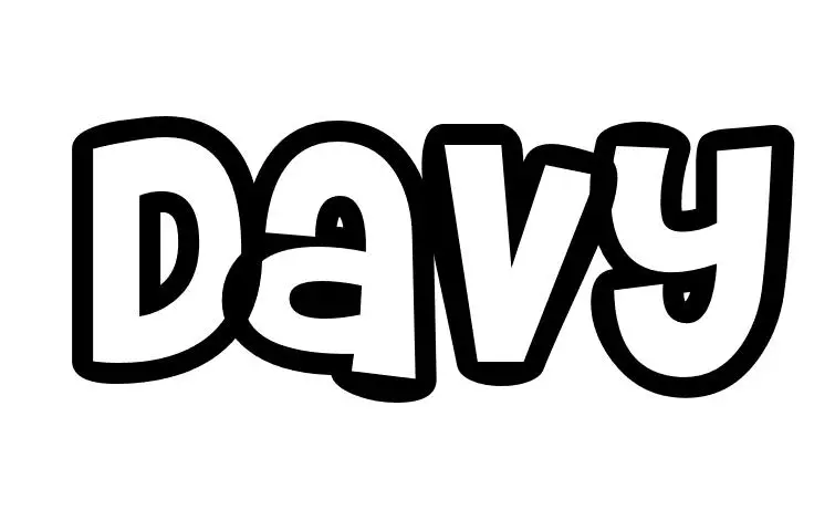 Coloriage Davy - Prénom à imprimer