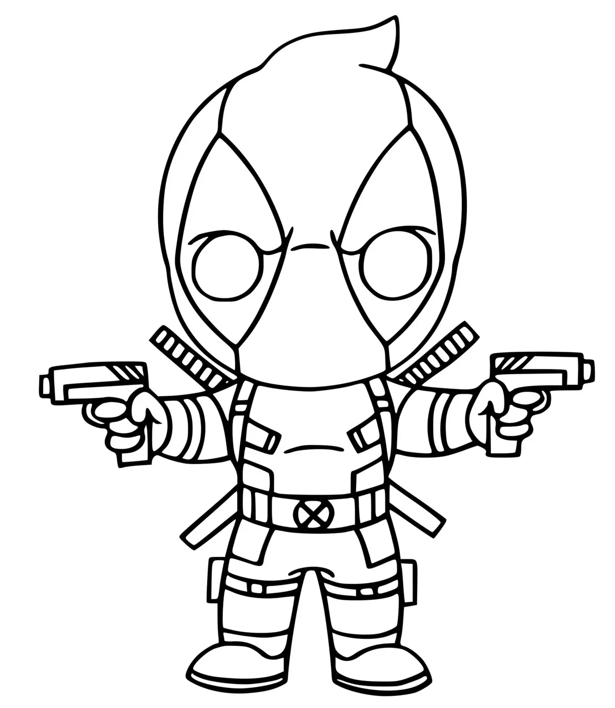 Deadpool Fortnite X-Force Skin coloring page to print