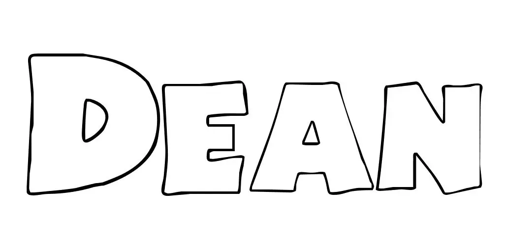 Coloriage Dean - Prénom à imprimer